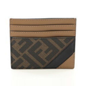 FENDI Zucca Case Leather Brown Black